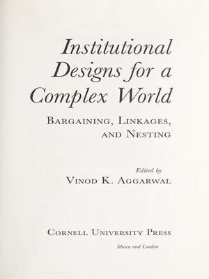 cover image of Institutional Designs for a Complex World
